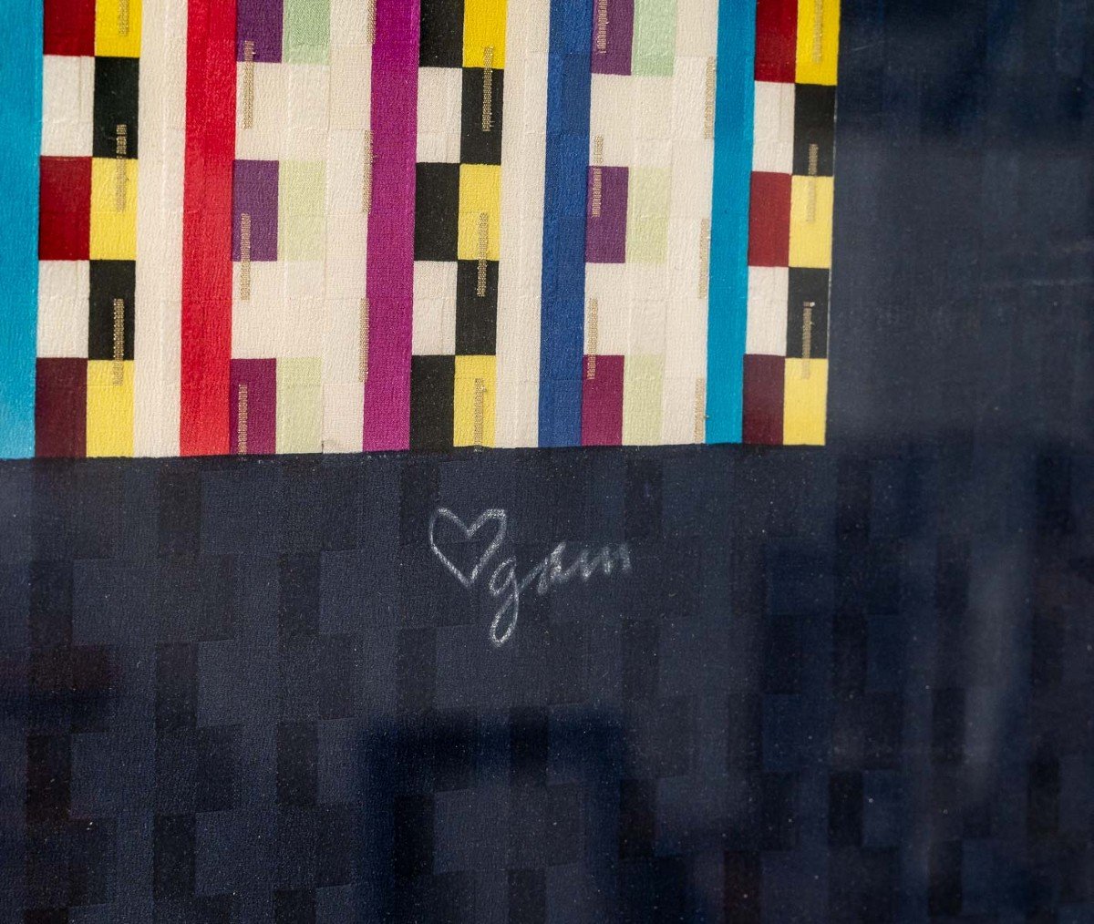 Screenprint On Silk By Yaakov Agam, 1980s.-photo-2