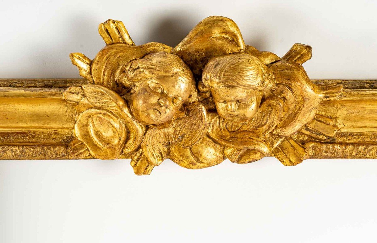 Cadre à Pastel En Bois Doré Sculpté d'époque Louis XV-photo-2