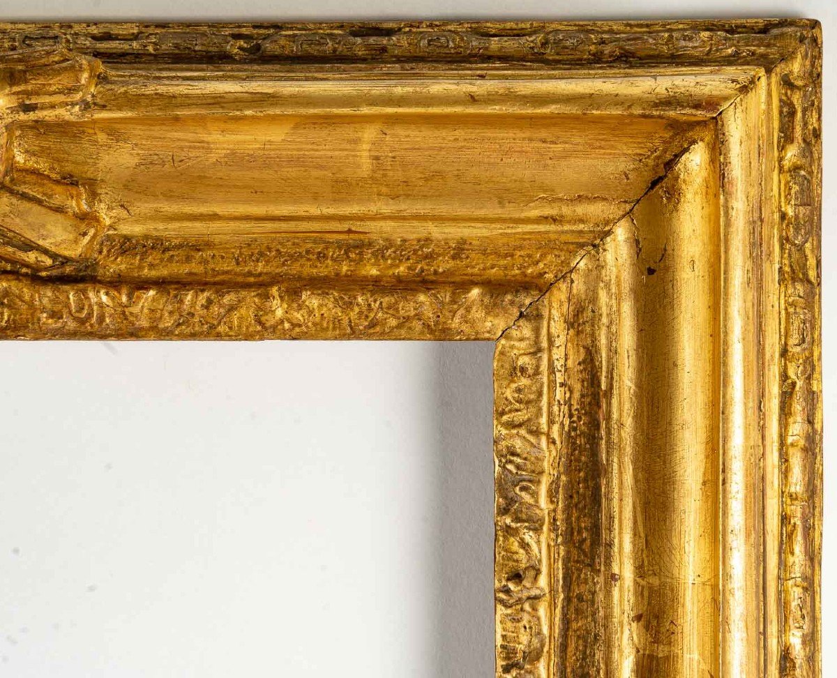 Cadre à Pastel En Bois Doré Sculpté d'époque Louis XV-photo-4