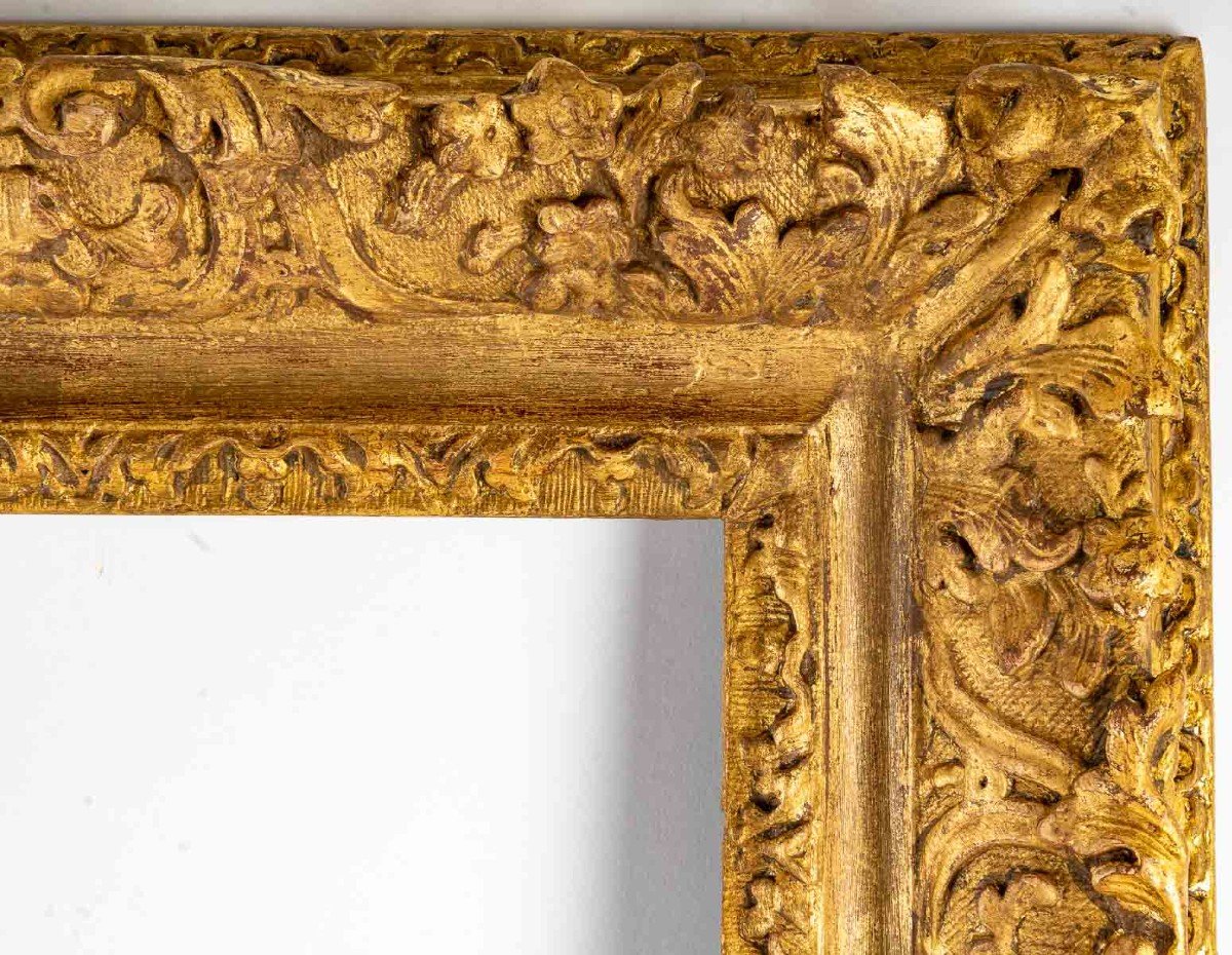 Gilded Carved Wood Frame, Louis XIV Period-photo-3