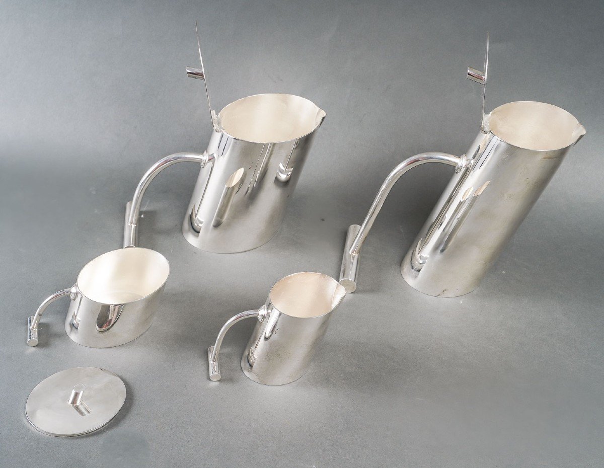 Tea And Coffee Service In Silver Metal-photo-2