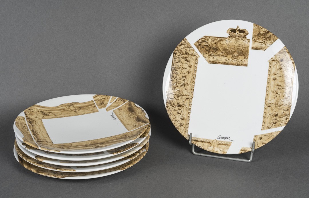 Série de six assiettes "Les cadres éclatés" par ARMAN-photo-5