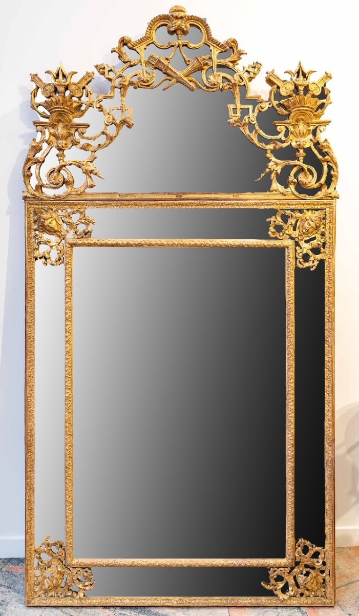 Important miroir à parcloses d'époque Louis XIV, fin du XVIIe siècle
