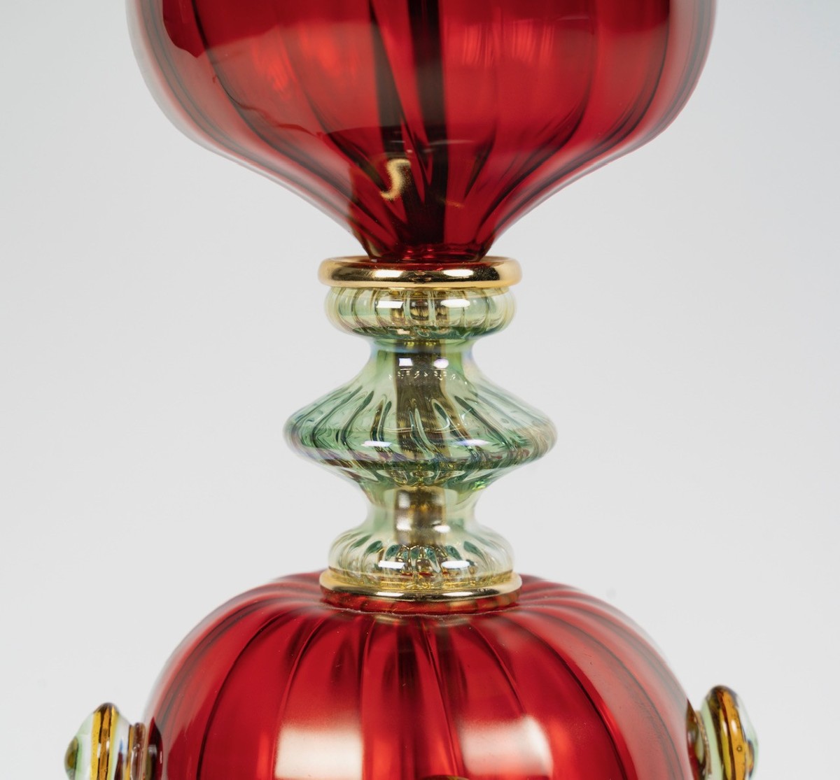 Grande lampe à poser en céramique et verre de Murano par la Maison Martinetti-photo-1
