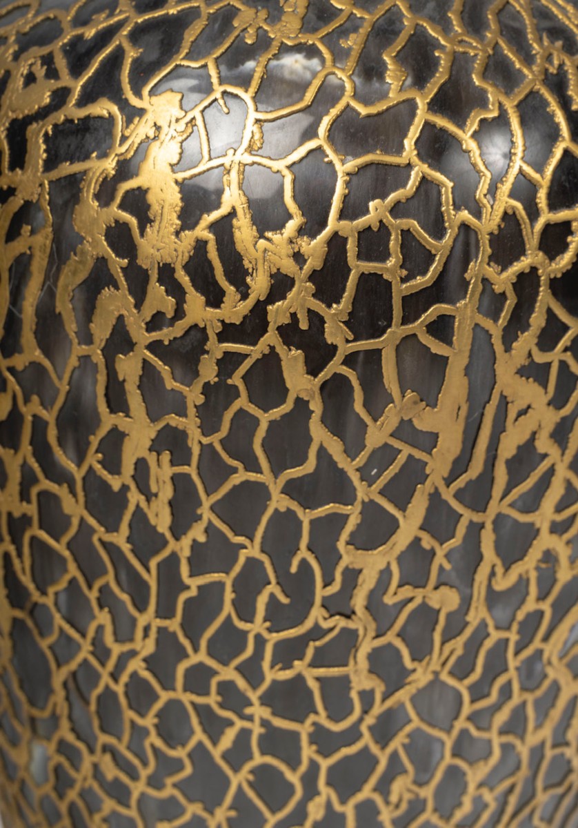 Large Ceramic And Cast Brass Vase From The 1950s-60s-photo-2