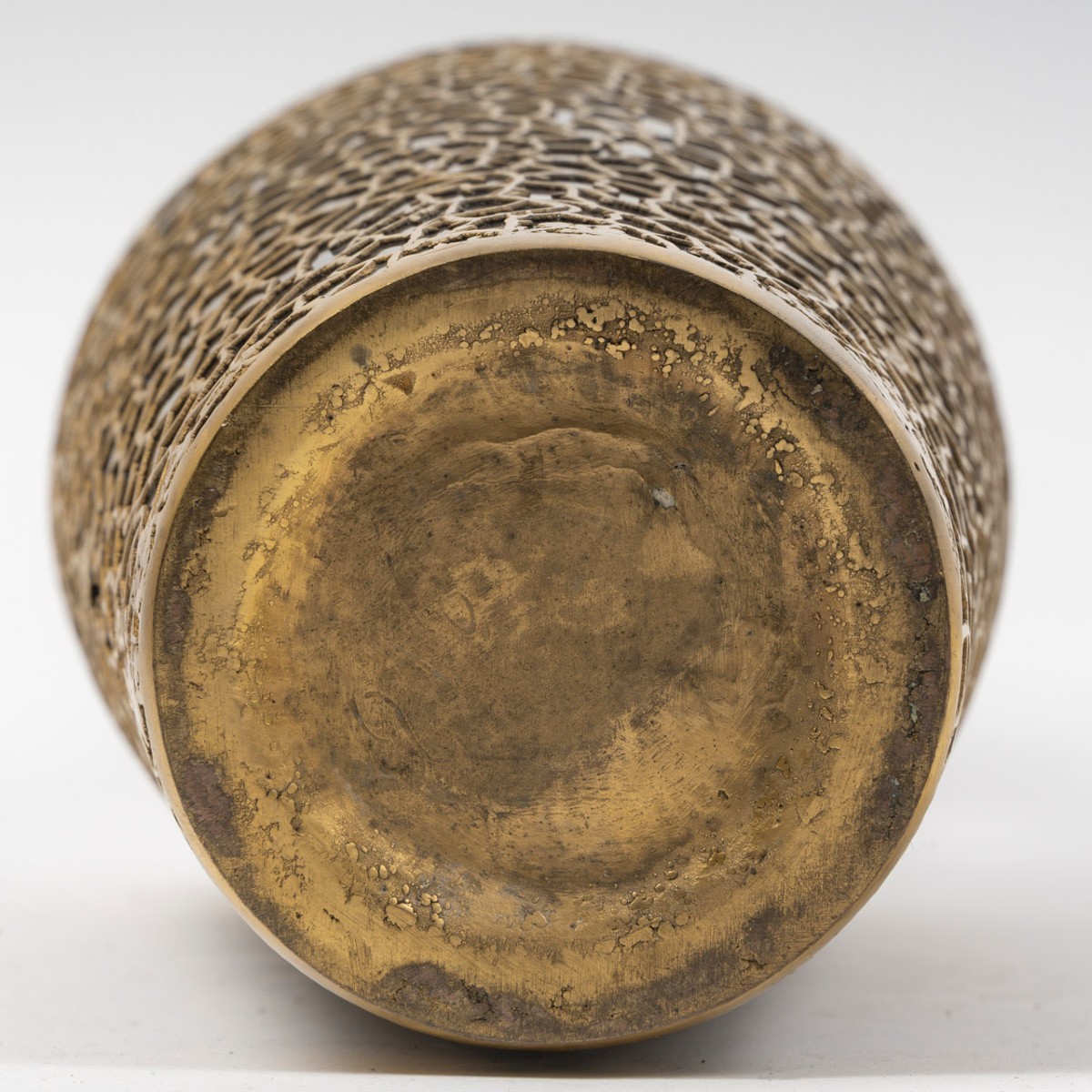 Large Ceramic And Cast Brass Vase From The 1950s-60s-photo-4