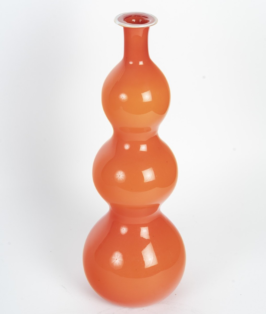 Important Orange Glass Vase-photo-3