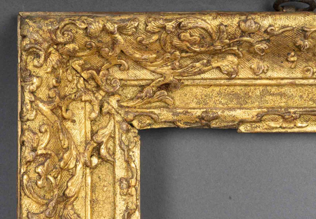 Cadre en bois sculpté doré  d'époque Louis XIV-photo-2