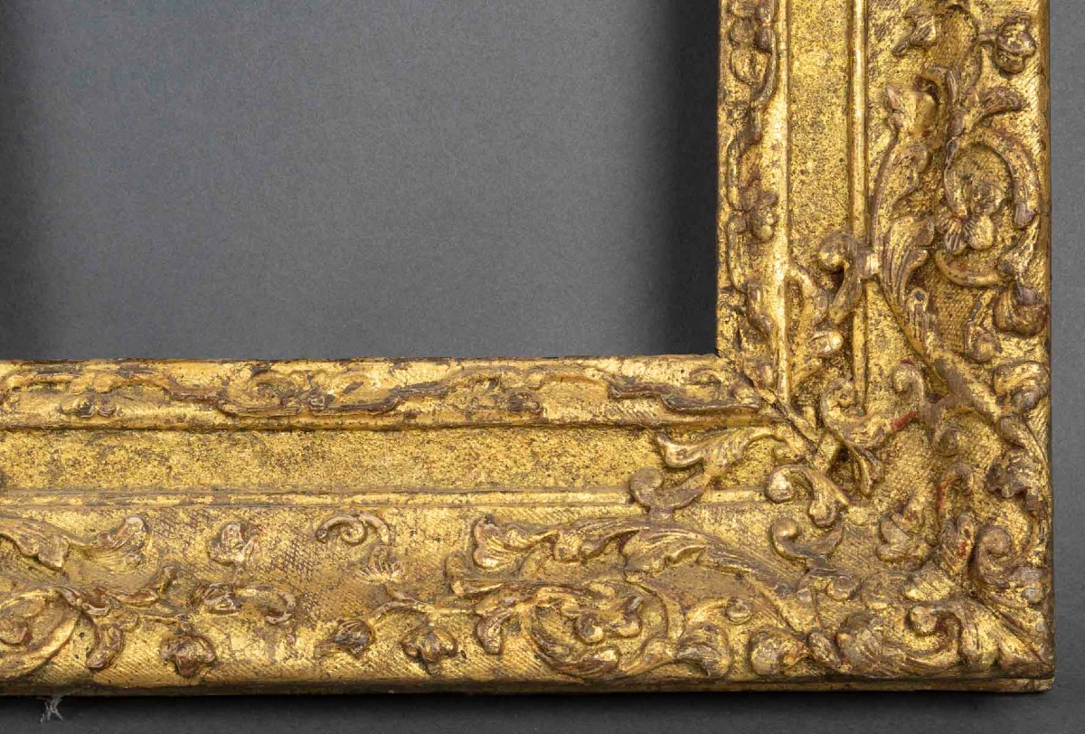 Cadre en bois sculpté doré  d'époque Louis XIV-photo-4