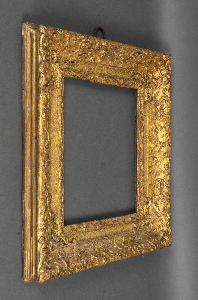 Cadre en bois sculpté doré  d'époque Louis XIV-photo-2