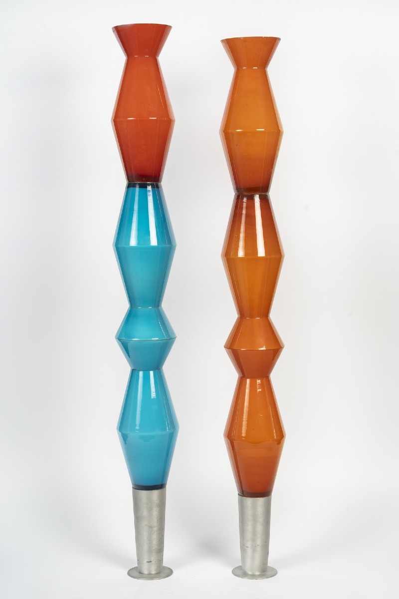 Paire de sculptures totem, années 1980-photo-2