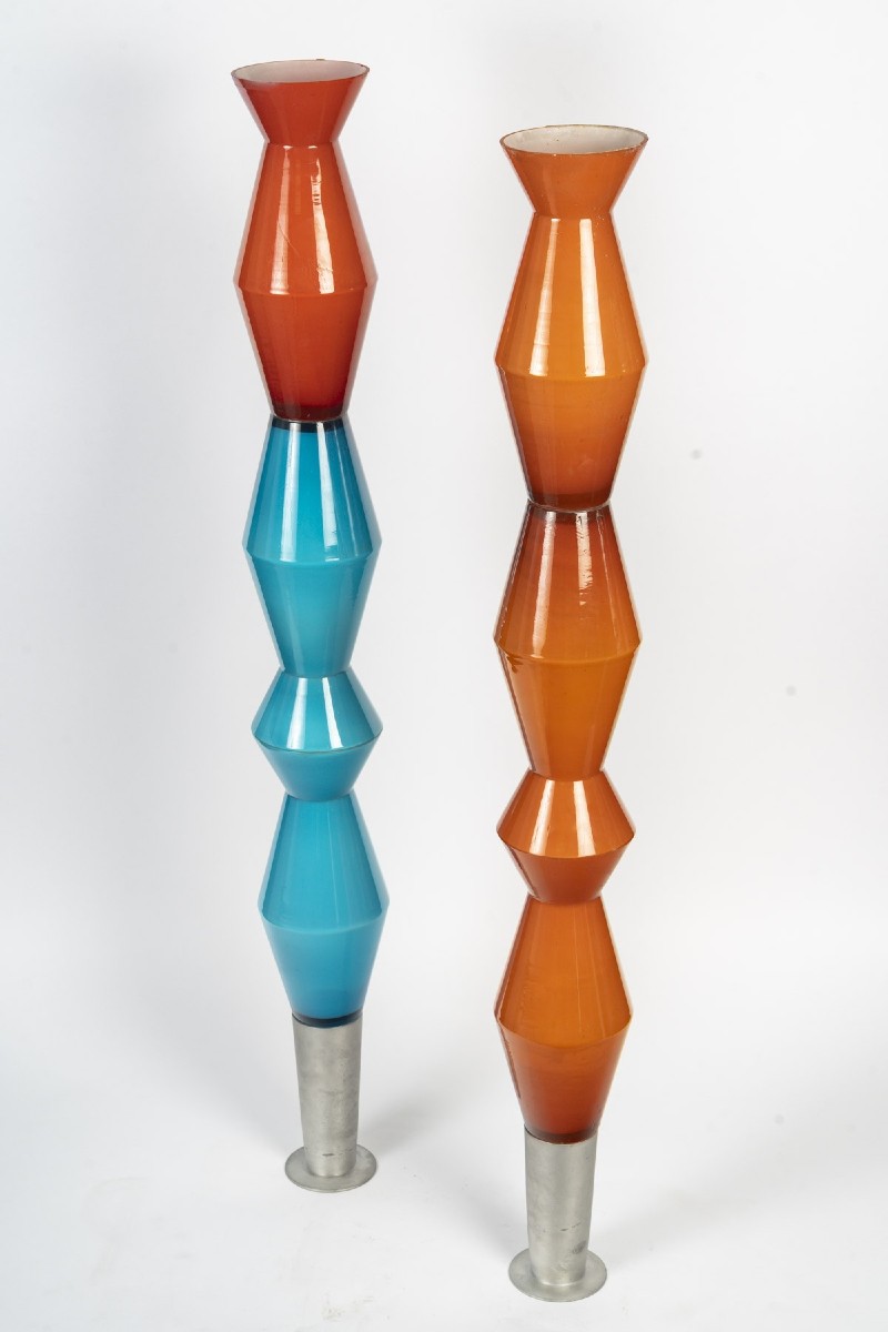 Paire de sculptures totem, années 1980