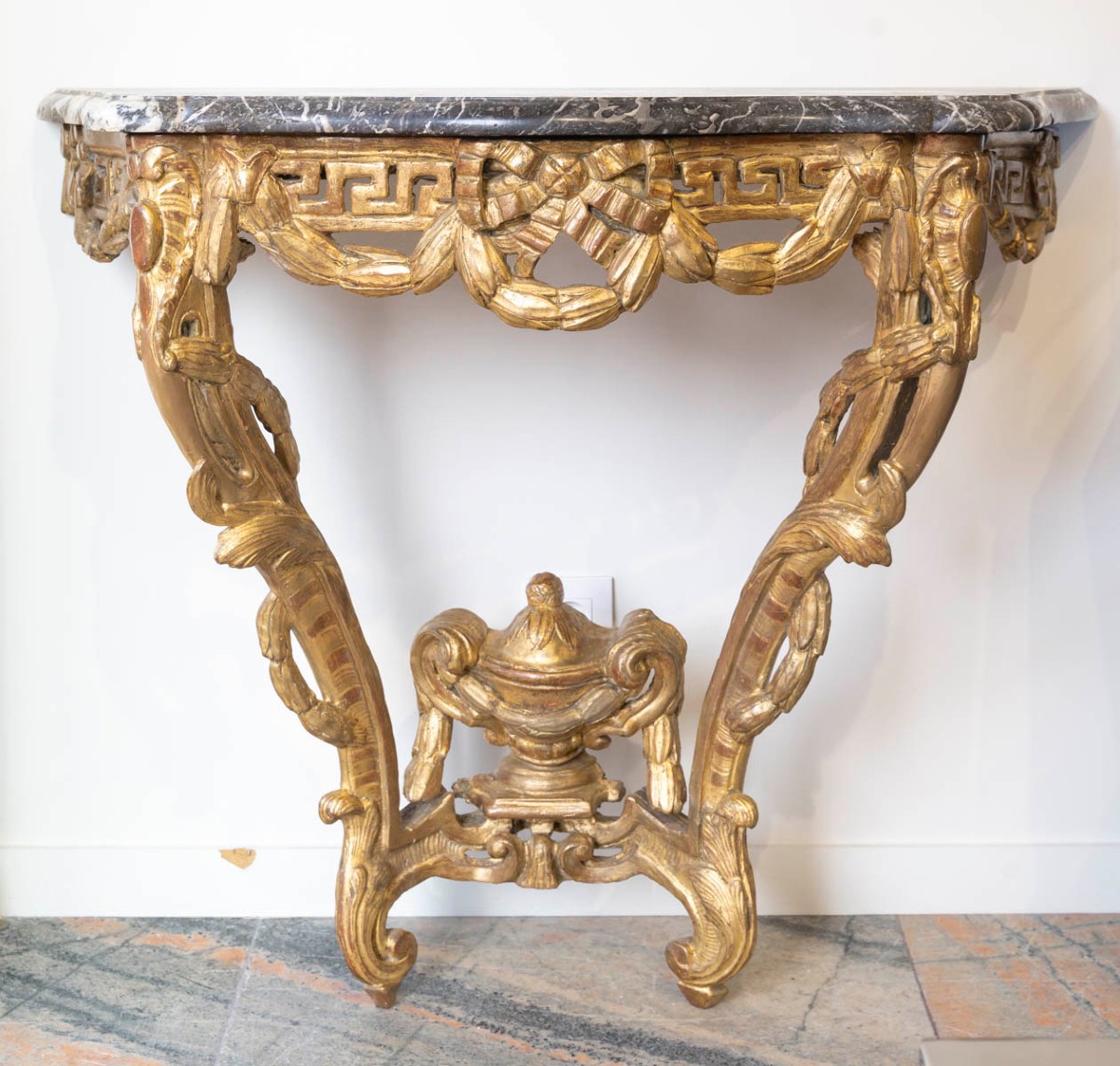 Transition Period Carved Giltwood Console