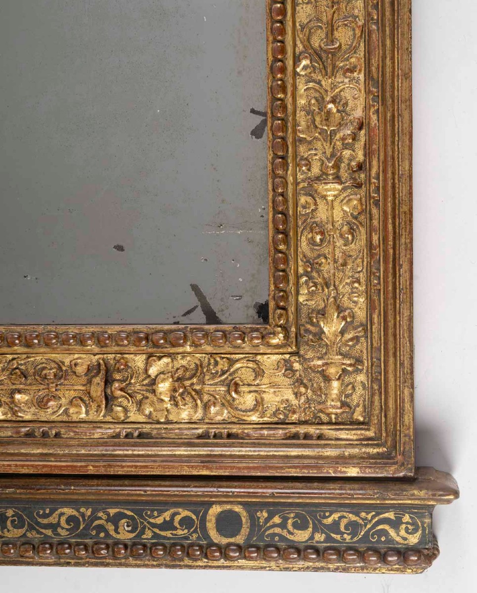 A Carved, Gilded Wooden Mirror In The Neo-renaissance Style, Dating From The 19th Century.-photo-2