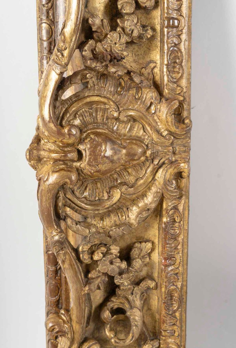 Cadre en bois doré sculpté d'époque Louis XV-photo-1