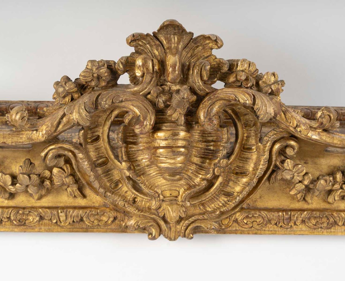 Cadre en bois doré sculpté d'époque Louis XV-photo-2