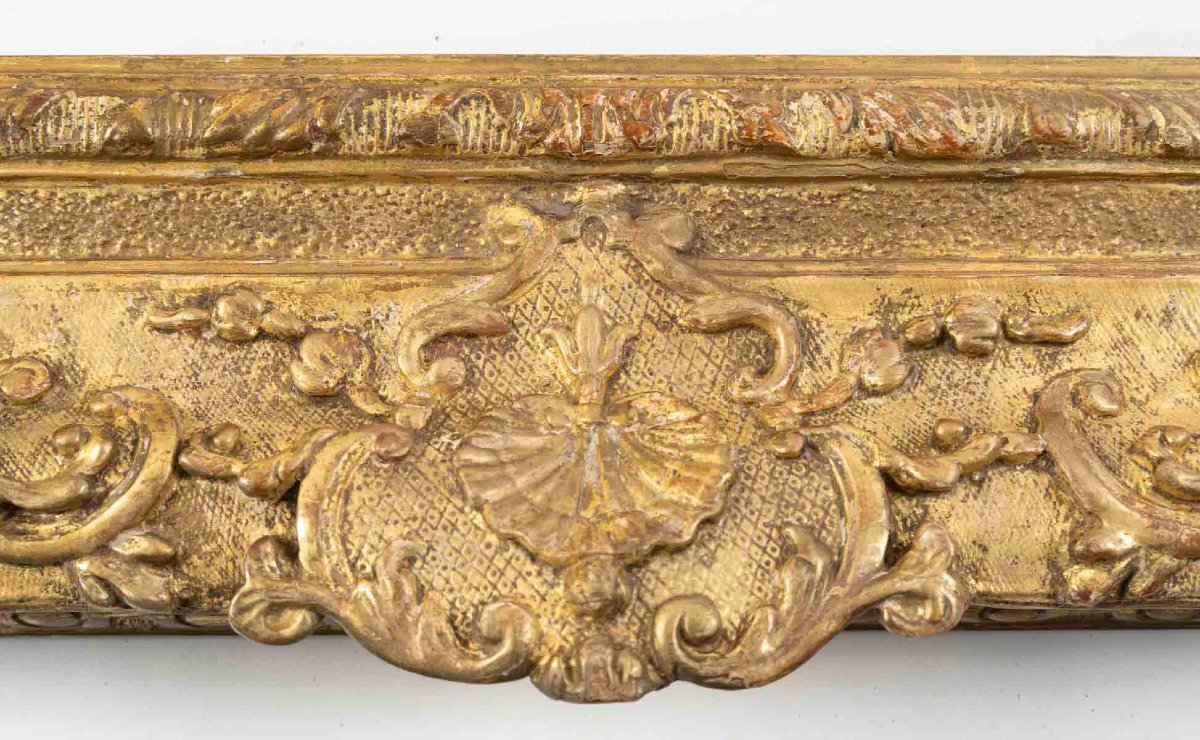 Large, Gilded, Carved Wooden Frame From The Louis XIV Period-photo-4