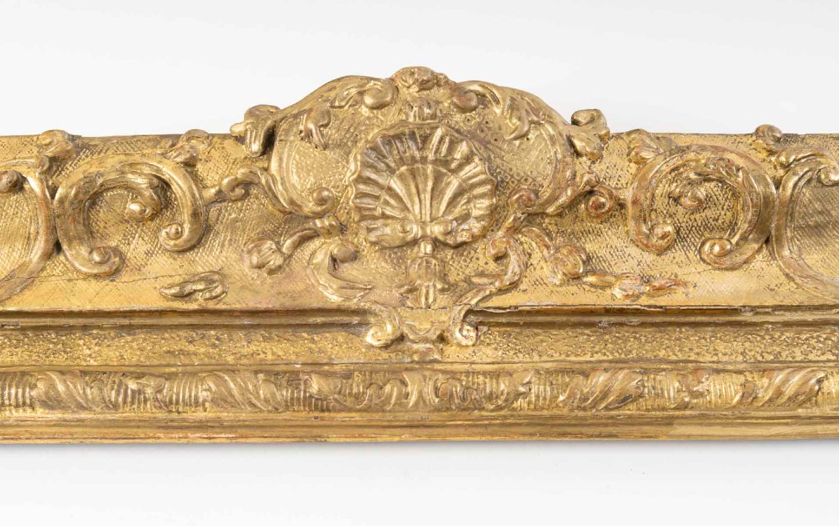 Large, Gilded, Carved Wooden Frame From The Louis XIV Period-photo-2
