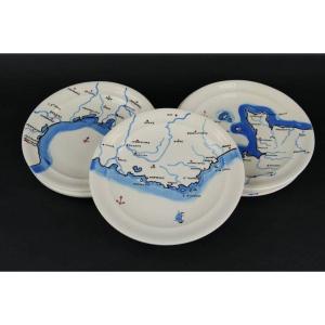 Suite Of Eight Plates By Colette Gueden