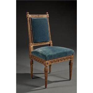 Louis XVI Style Chair In Golden Carved Wood