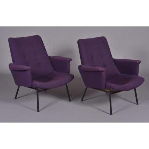 Pair Of Armchairs By Pierre Guariche