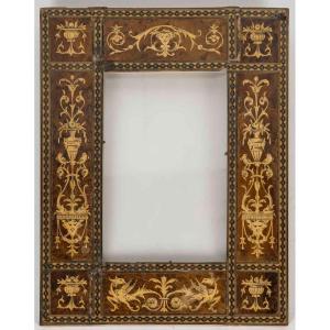 Frame In Wooden Marquetry From The 19th Century