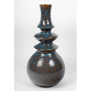 Grand vase balustre en céramique des années 1950-60