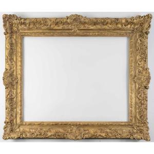 Large, Gilded, Carved Wooden Frame From The Louis XIV Period