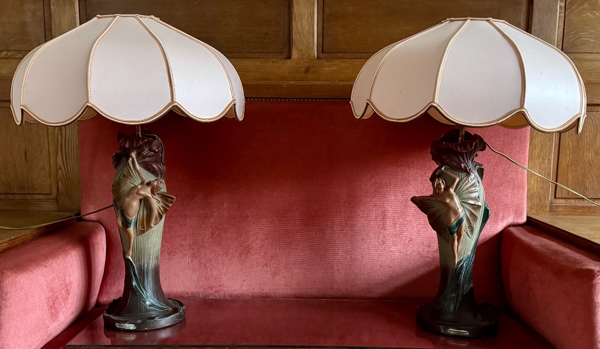 Paire de Lampes Art Nouveau -photo-2