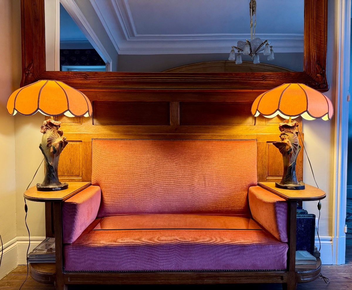 Paire de Lampes Art Nouveau -photo-3