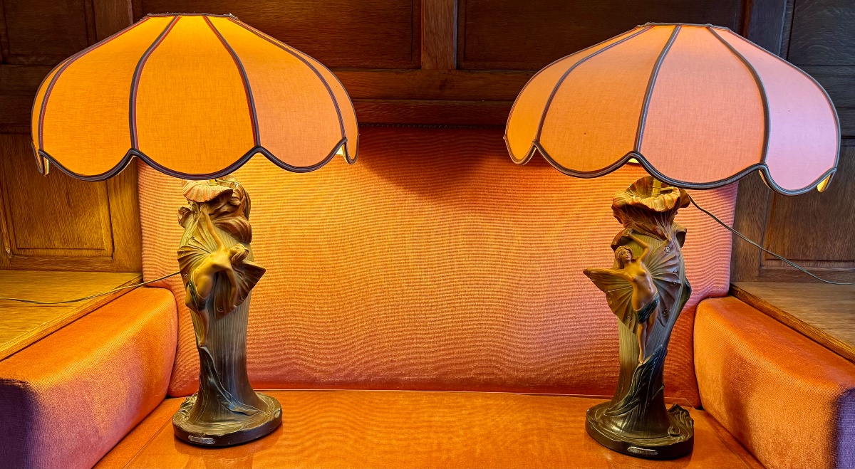 Paire de Lampes Art Nouveau -photo-8