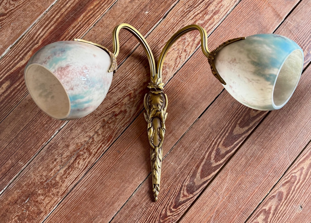 Pair Of Art Nouveau Wall Sconces -photo-2