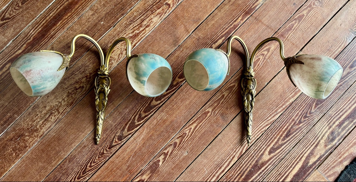Pair Of Art Nouveau Wall Sconces 