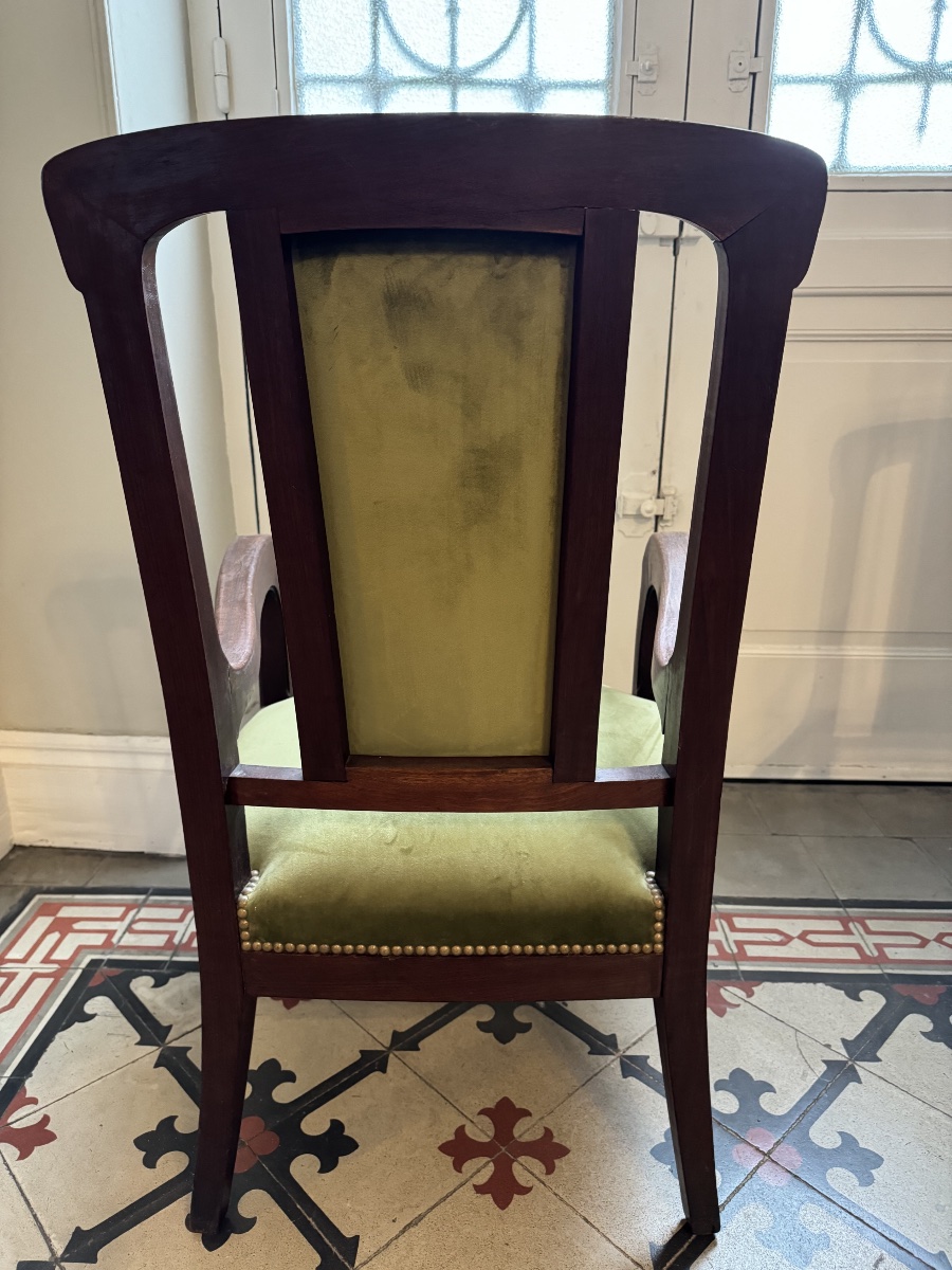 Paire de Fauteuils Art Nouveau -photo-2