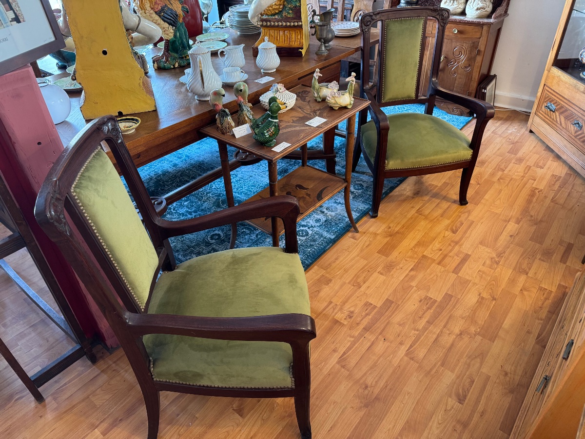Paire de Fauteuils Art Nouveau -photo-3