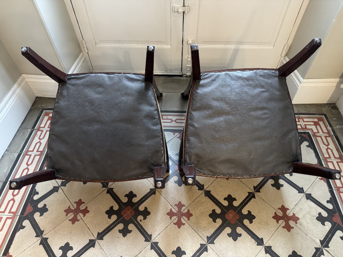 Paire de Fauteuils Art Nouveau -photo-8