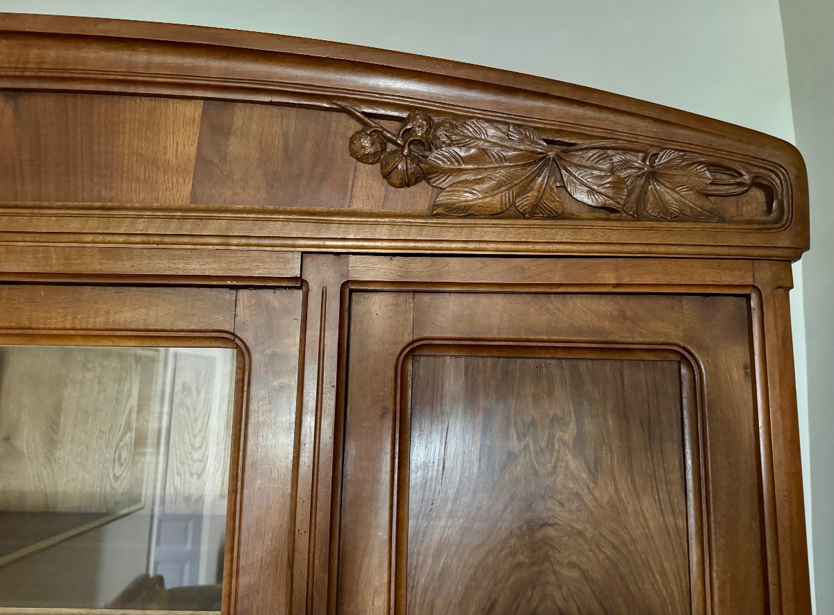 Art Nouveau "école De Nancy" Display Bookcase-photo-3