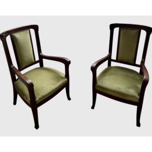 Pair Of Art Nouveau Armchairs 