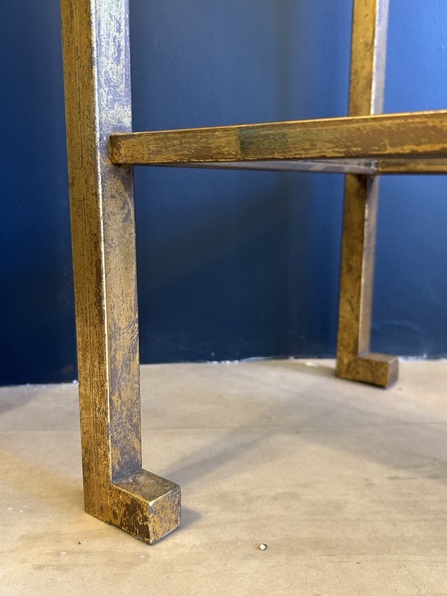 Console en laiton doré à la feuille, Guy Lefèvre pour Maison Jansen, vers 1970-photo-1