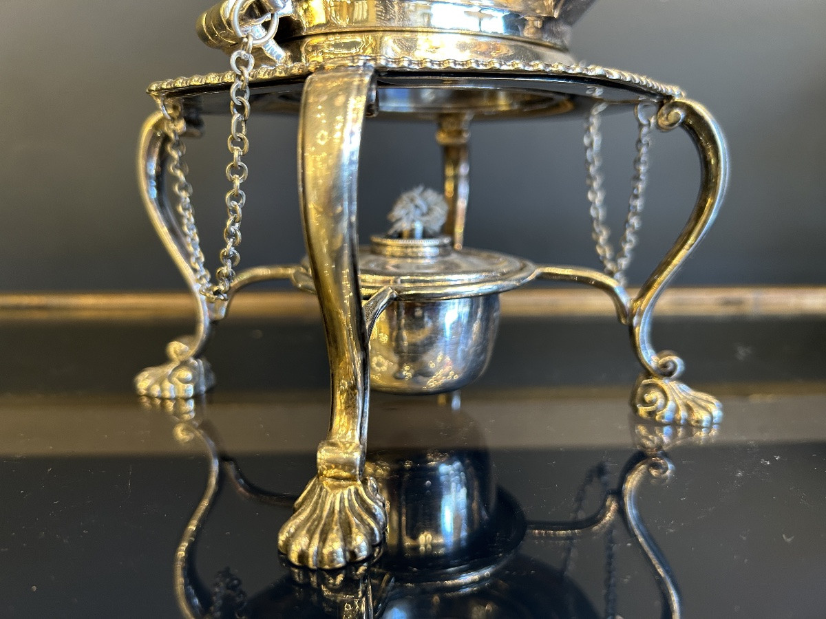 Set Of Teapots, Silver-plated Metal, 20th Century-photo-3