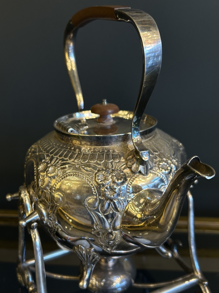 Set Of Teapots, Silver-plated Metal, 20th Century-photo-1