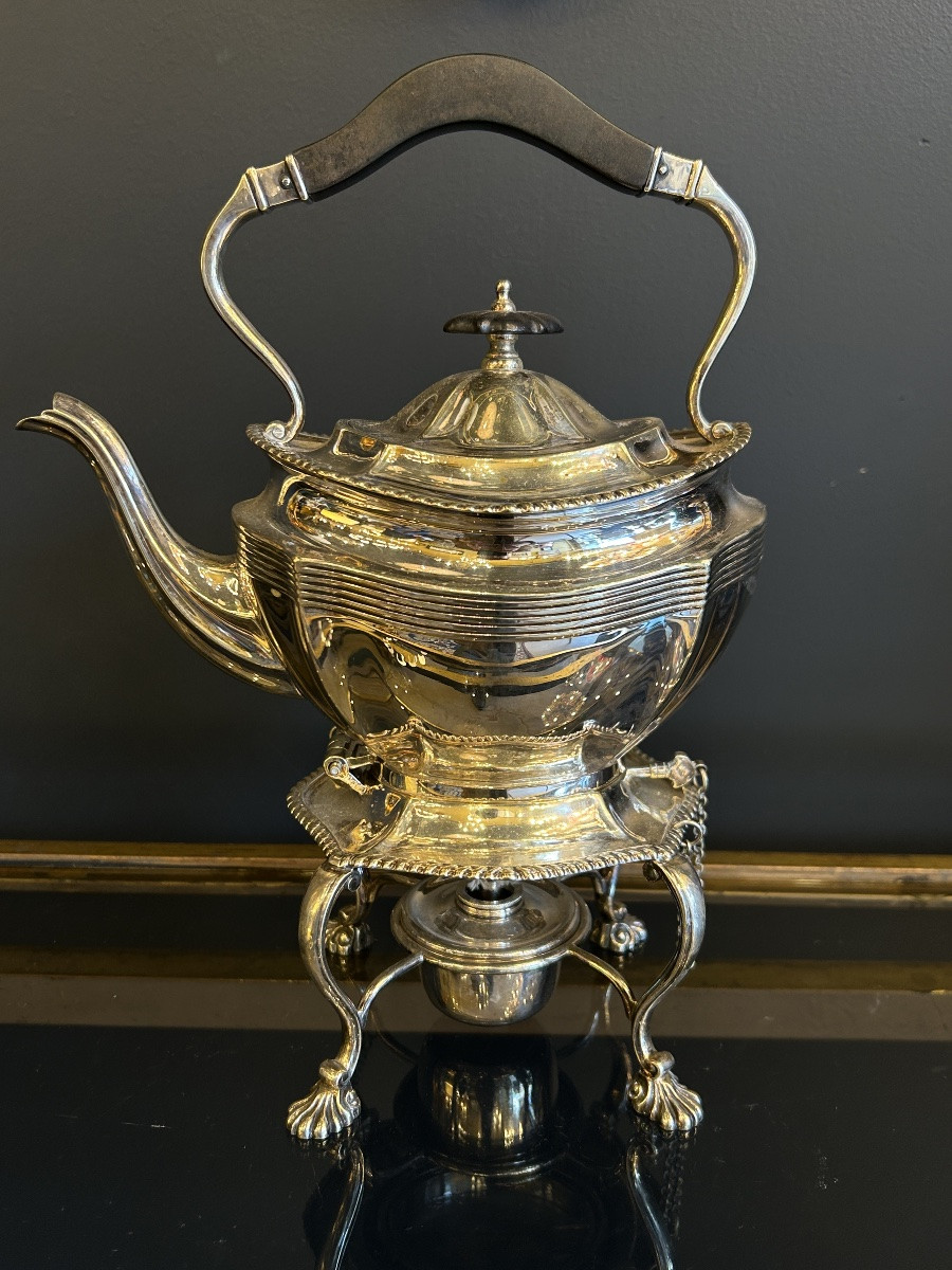 Set Of Teapots, Silver-plated Metal, 20th Century-photo-4