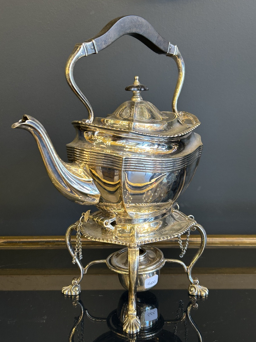Set Of Teapots, Silver-plated Metal, 20th Century-photo-5