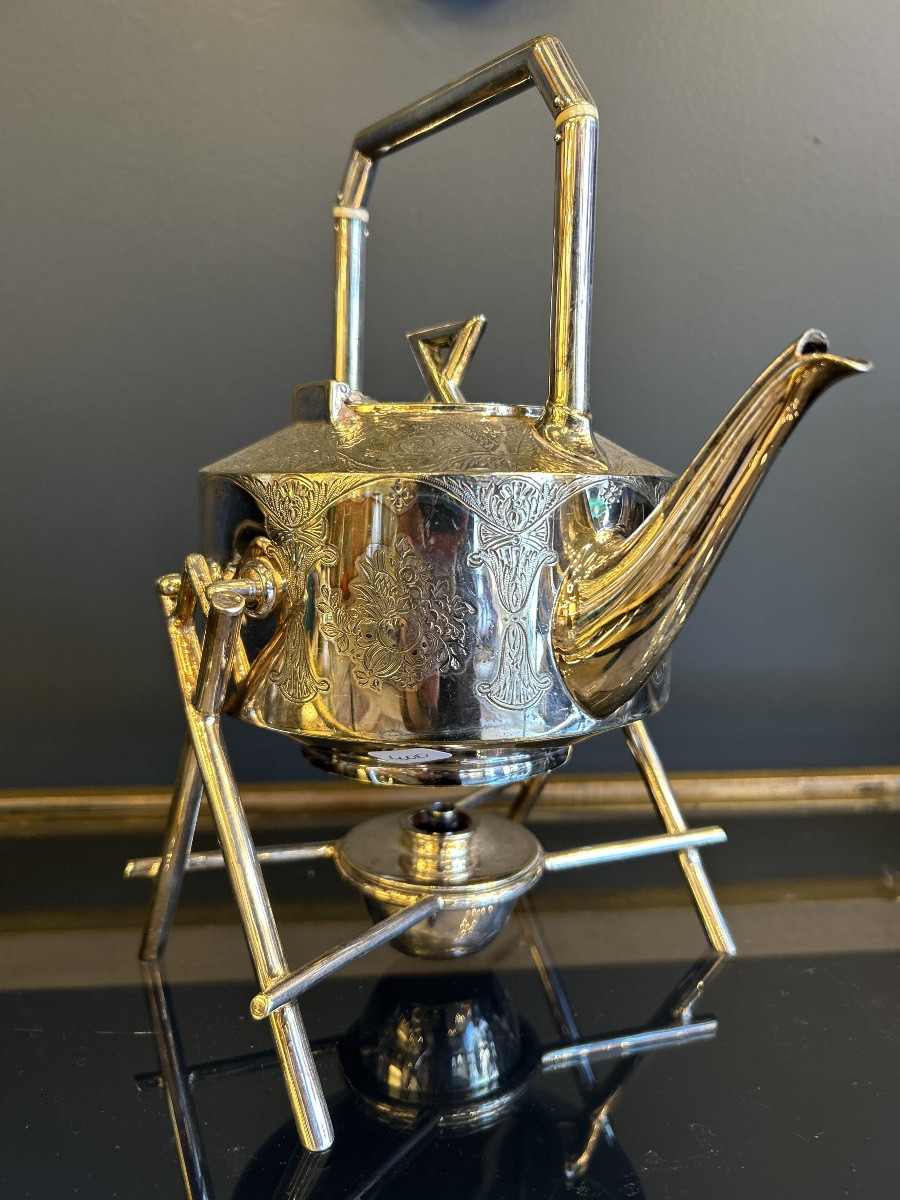 Set Of Teapots, Silver-plated Metal, 20th Century-photo-7