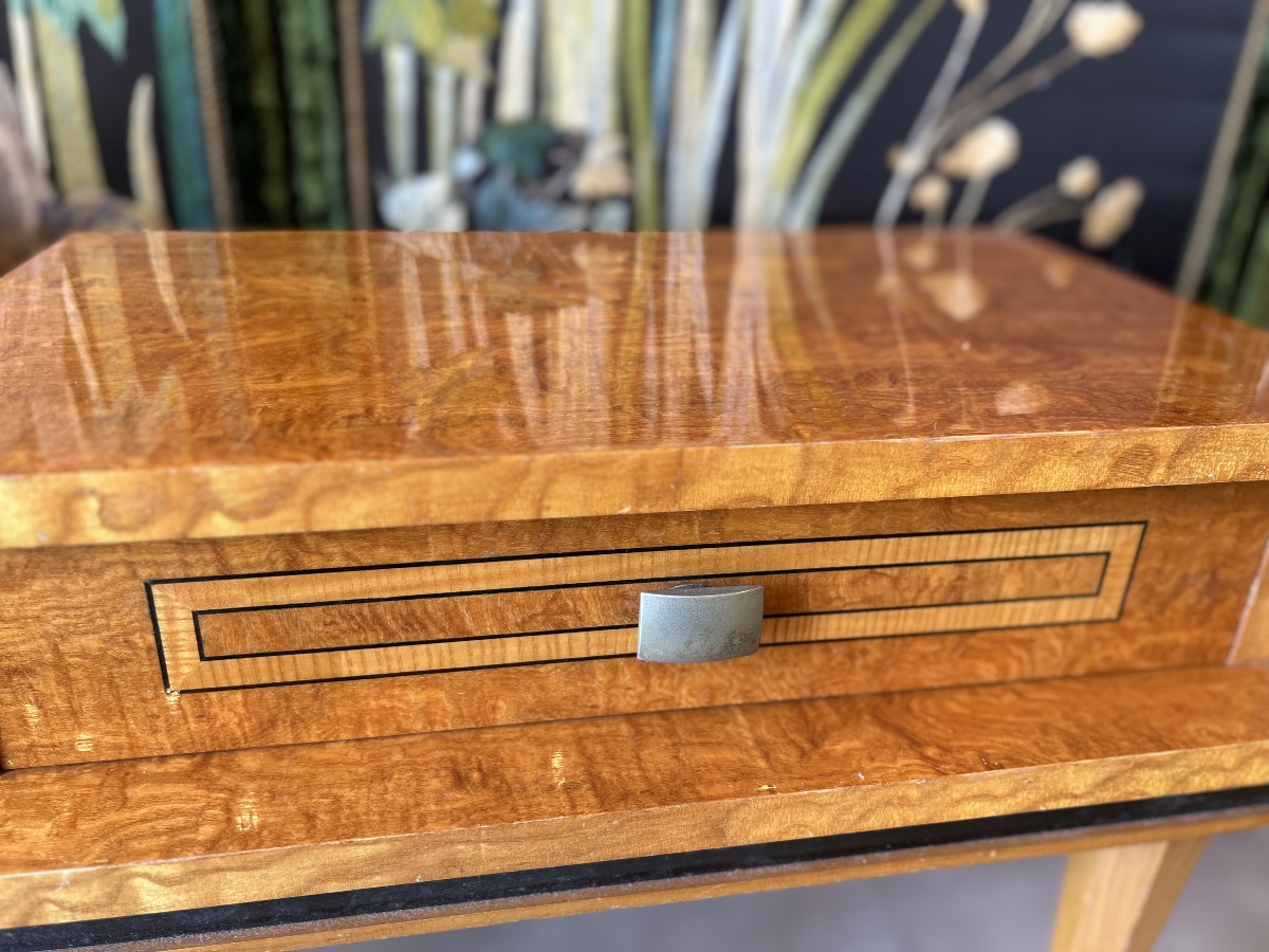Paire de tables de chevet en bois plaqué, dans le goût Art Déco — années 1970-photo-4