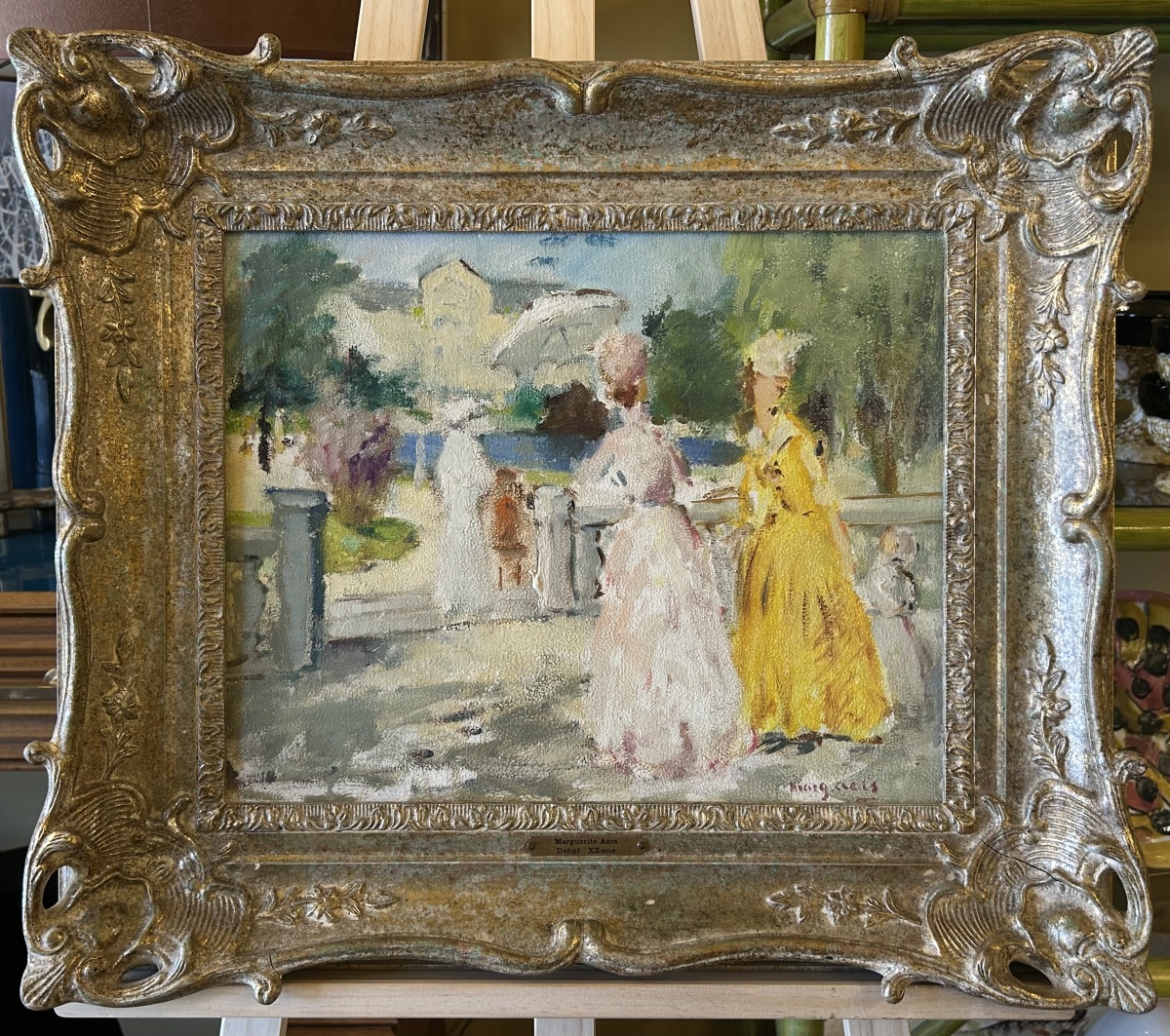 Promenade au parc, huile sur toile — Marguerite Aers, début XXe siècle