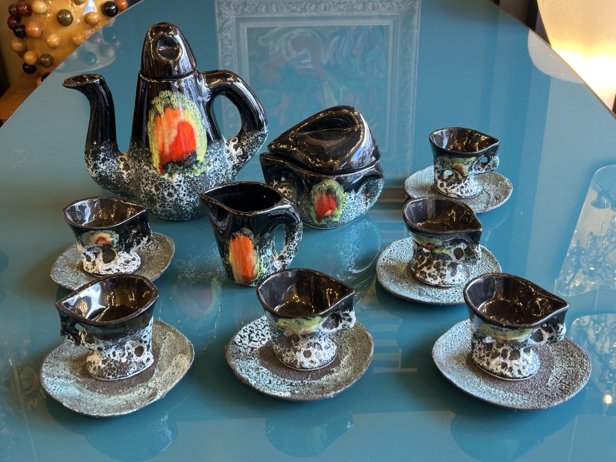 Ceramic Coffee Set From Vallauris, 20th Century-photo-2