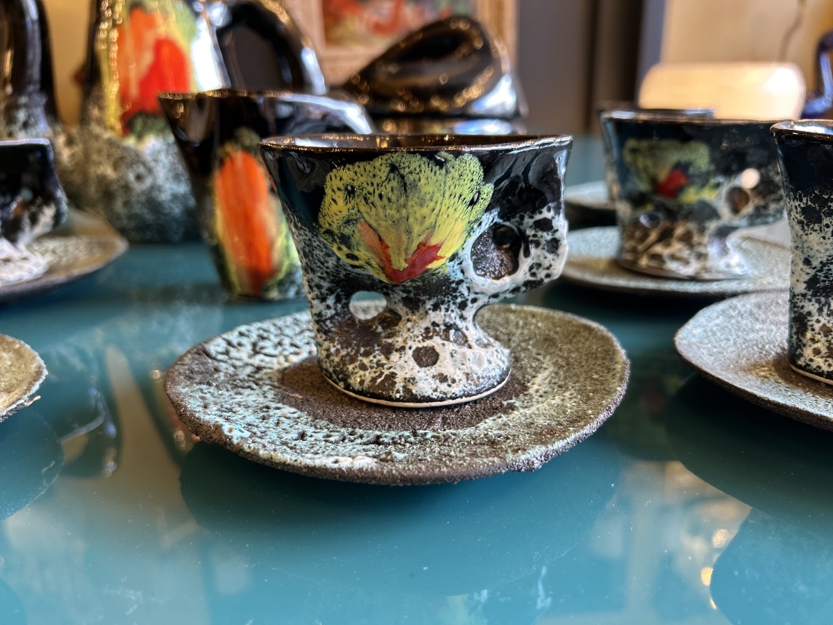 Ceramic Coffee Set From Vallauris, 20th Century-photo-3