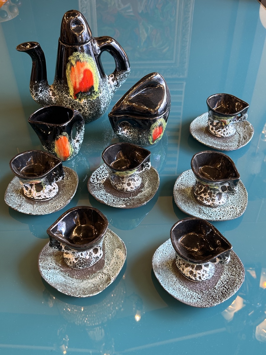 Ceramic Coffee Set From Vallauris, 20th Century-photo-4