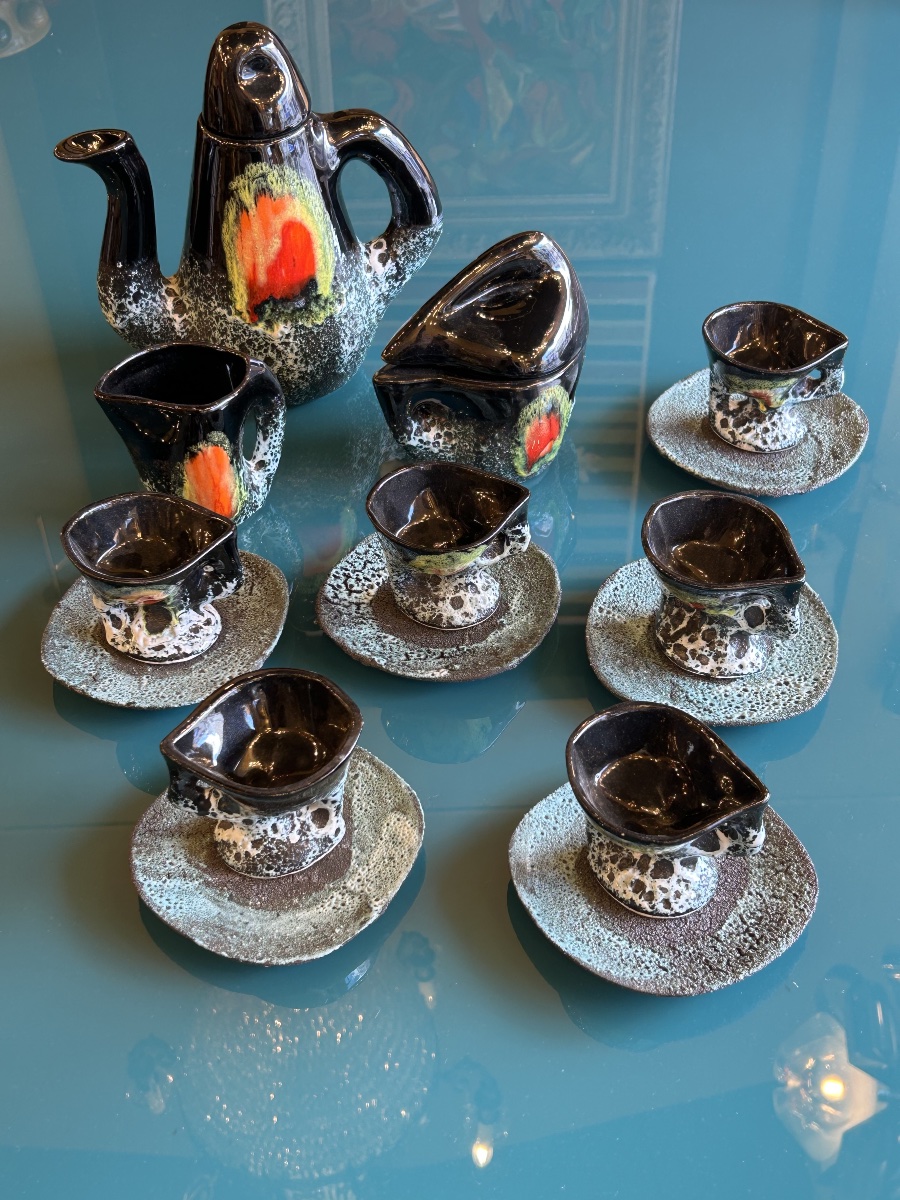 Ceramic Coffee Set From Vallauris, 20th Century-photo-1